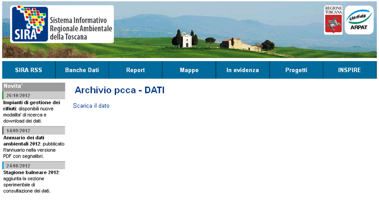 Dati relativi ai Piani Comunali di Classificazione Acustica (PCCA)