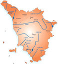 Mappa dei punti di monitoraggio della radioattivita ambientale nelle acque superficiali