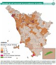 Mappa della densità dei siti interessati da procedimento di bonifica - anni 2012-2013