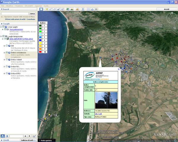 schermata dell'allegato 2 consultato tramite Google Earth