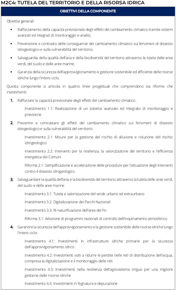 Obiettivo 4 tutela del suolo e della risorsa idrica