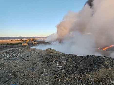 Rosignano (LI): prime valutazioni di ARPAT a seguito dell'incendio alla discarica di Scapigliato