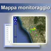 la mappa della zona monitorata, con i punti di prelievo