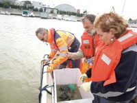 campionamento di sedimenti presso lo scolmatore