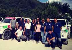 Foto di gruppo del personale dedicato al progetto perciale cave