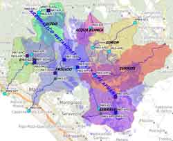 Mappa dei punti di monitoraggio