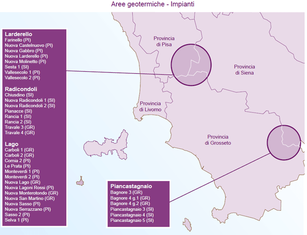 Centrali geotermiche in Toscana