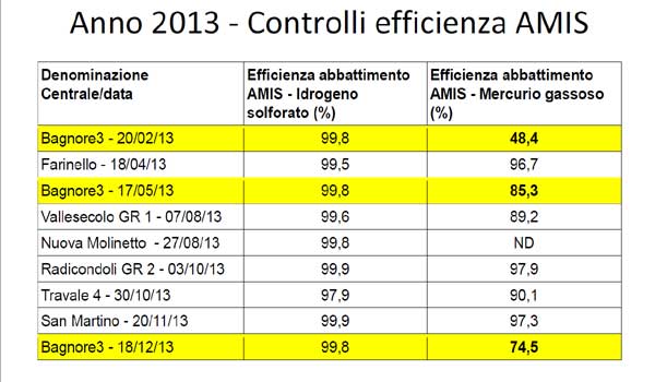 Efficienza AMIS - anno 2013