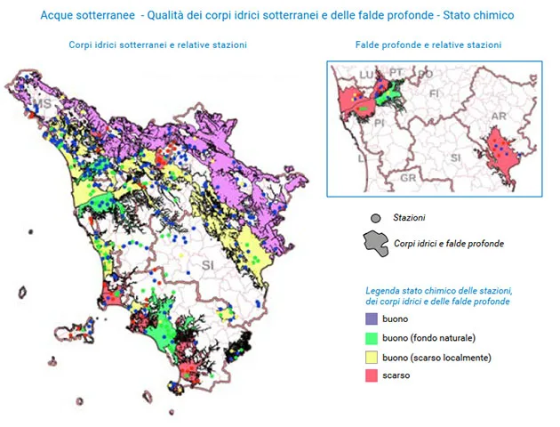 Qualità delle acque sotterranee - Mappa - anno 2024