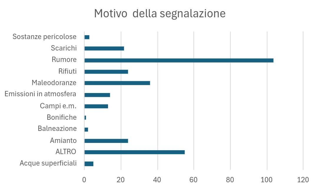 grafico con i motivi delle segnalazioni