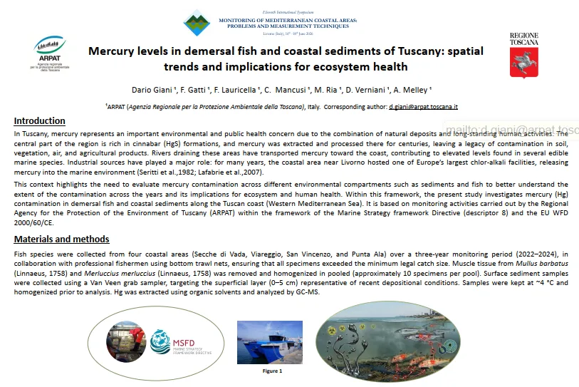 Mercury levels in demersal fish and coastal sediments of Tuscany: spatial trends and implications for ecosystem health