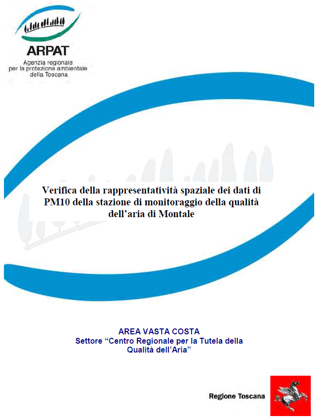Verifica della rappresentatività spaziale dei dati di PM10 della stazione di monitoraggio della qualità dell’aria di Montale (PT)
