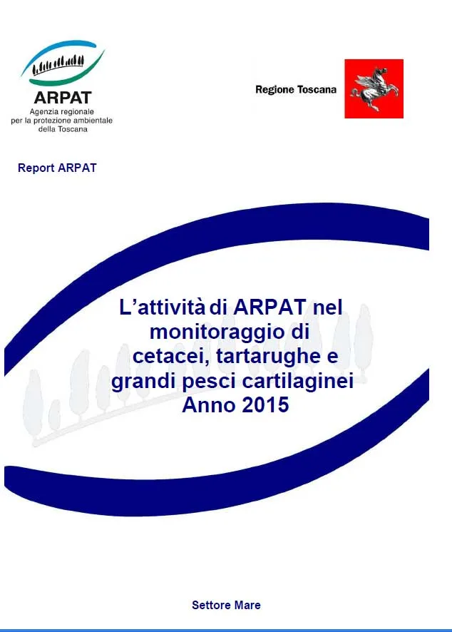 L’attività di ARPAT nel monitoraggio di cetacei, tartarughe e grandi pesci cartilaginei – anno 2015