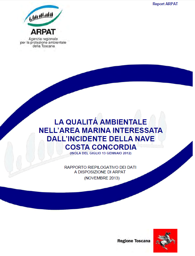 Monitoraggio della qualità ambientale nell’area marina interessata dall’incidente della nave Costa Concordia