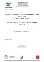 Campagna di rilevamento della qualità dell’aria con laboratorio mobile a Lucca 2012