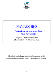Campagna di rilevamento della qualità dell’aria con laboratorio mobile a Navacchio (PI) – anno 2011
