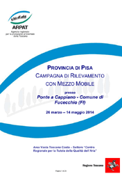 Campagna di rilevamento della qualità dell’aria con mezzo mobile a Ponte a Cappiano – Fucecchio (FI) – anno 2014