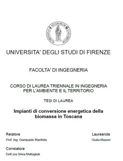 Impianti di conversione energetica della biomassa in Toscana