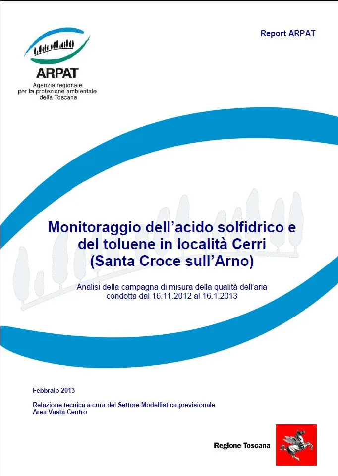 Monitoraggio dell’acido solfidrico e del toluene in località Cerri (Santa Croce sull’Arno – PI)