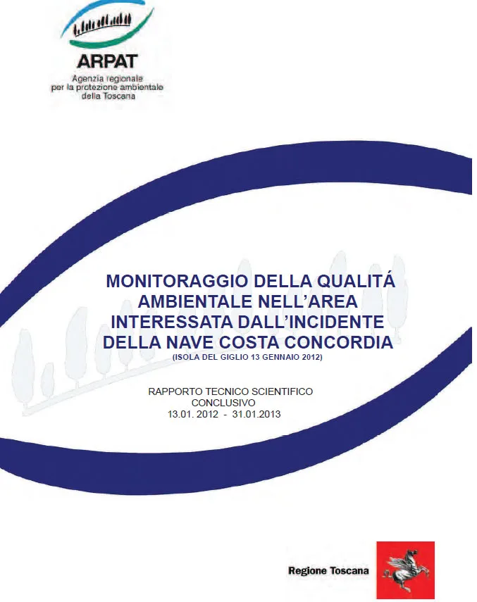 Monitoraggio della qualità ambientale nell’area marina interessata dal naufragio della Costa Concordia