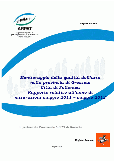 Monitoraggio della qualità dell’aria nella provincia di Grosseto – Città di Follonica