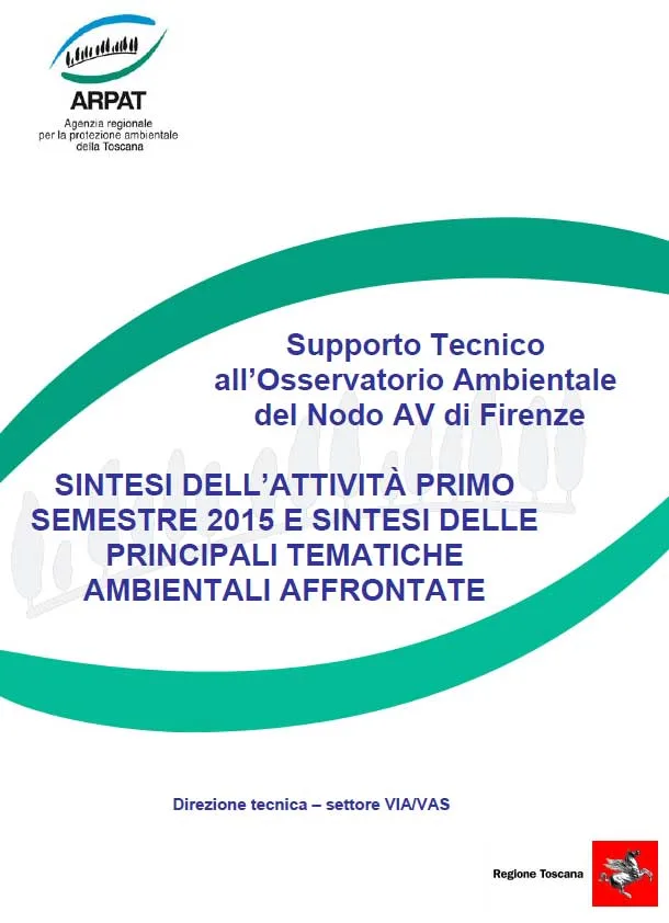 Nodo Alta Velocità di Firenze: attività di supporto tecnico all’Osservatorio Ambientale – primo semestre 2015
