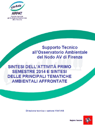 Nodo Alta Velocità di Firenze: attività di supporto tecnico all’Osservatorio Ambientale – primo semestre 2014