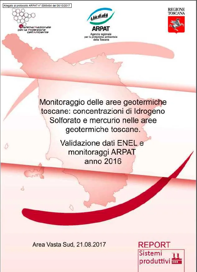 Concentrazione H2S nelle aree geotermiche: validazione dati ENEL anno 2016