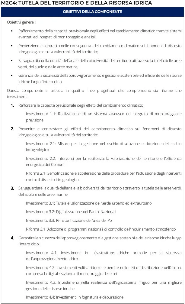 Obiettivo 4 tutela del suolo e della risorsa idrica
