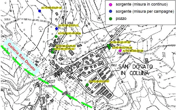 Punti di monitoraggio per i lavori nella tratta Fi Sud - Incisa