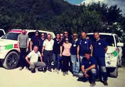 Foto di gruppo del personale dedicato al progetto perciale cave