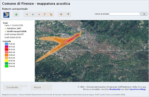 Mappa del rumore aeroportuale - Firenze