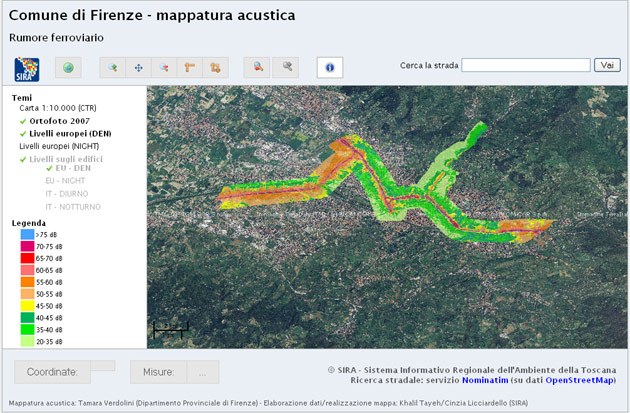 Mappa del rumore ferroviario - Firenze