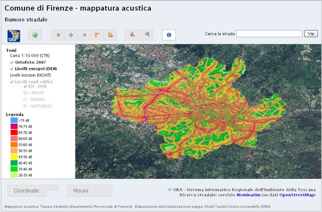 Mappa del rumore stradale - Firenze