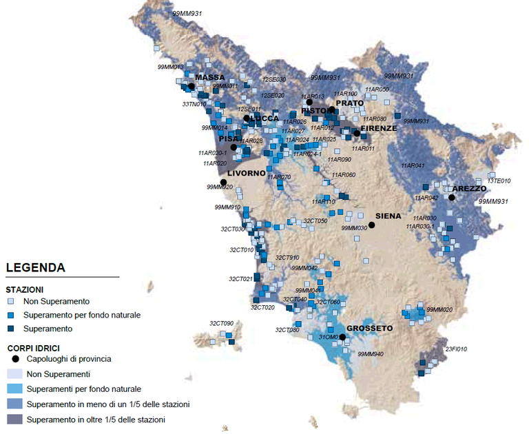 Qualità delle acque sotterranee - Mappa - anno 2012