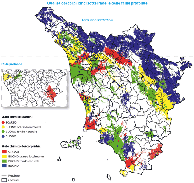 Qualità delle acque sotterranee - Mappa - anno 2014