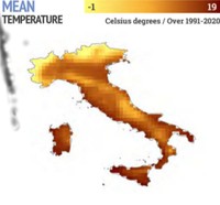 andamento delle temperature in Italia