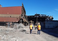 I controlli ARPAT nell'area demolizioni dell'acciaieria JSW Steel Italy a Piombino (LI)