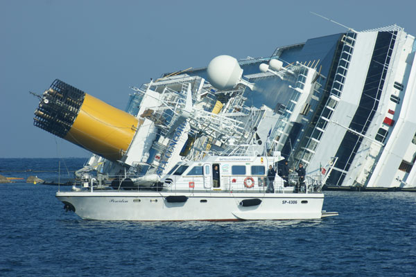 Monitoraggio Costa Concordia - aggiornamento del 13 marzo 