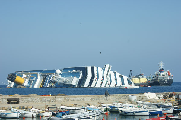 Monitoraggio Costa Concordia - aggiornamento del 15 marzo 